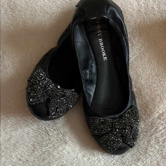 Audrey Brooke Shoes - Audrey Brooke Black Beaded Flats